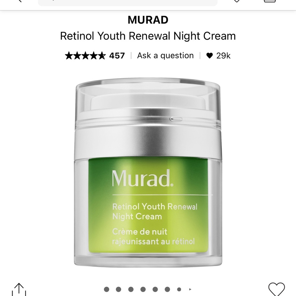 Murad retinol night cream 1.7oz